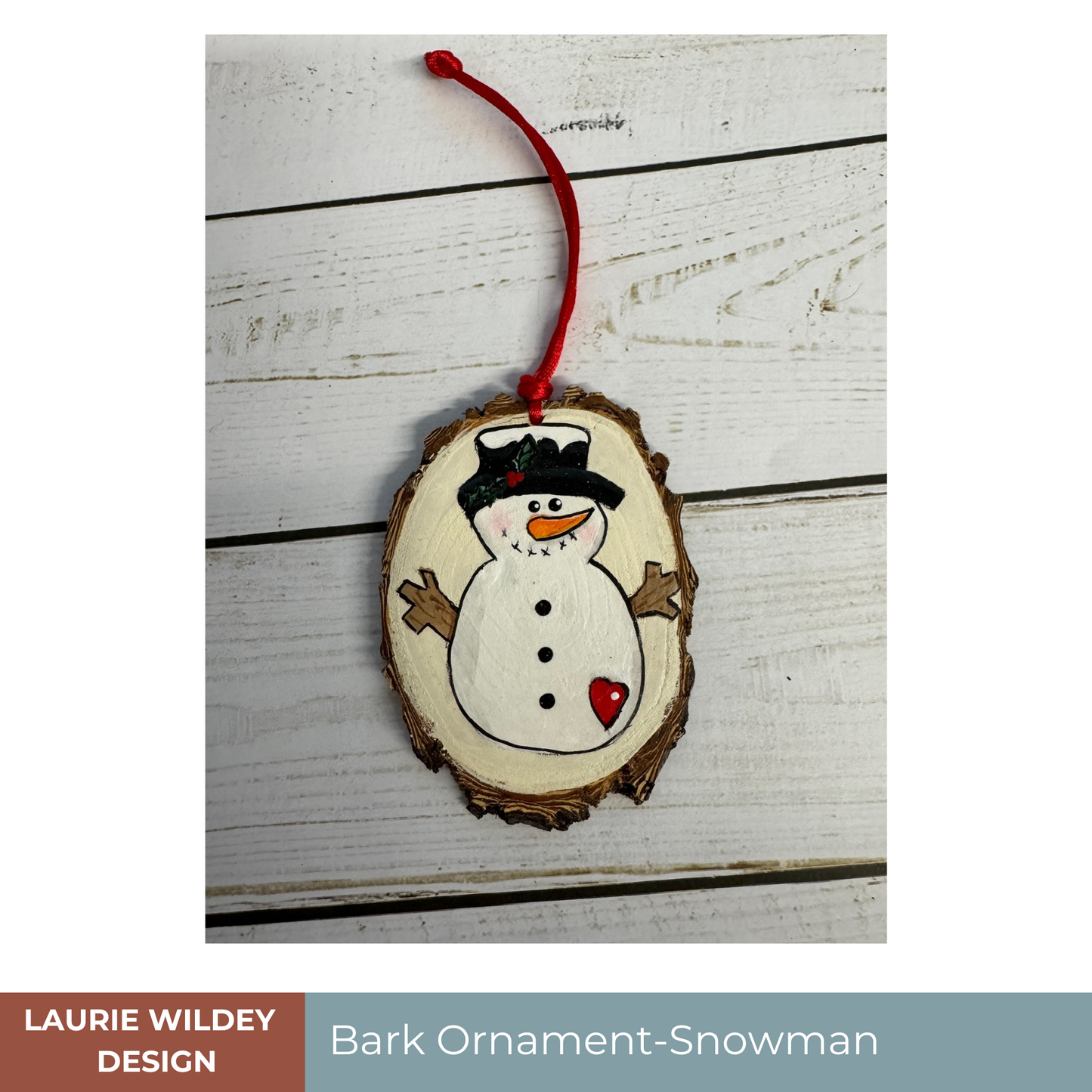 Bark Ornament | Snowman