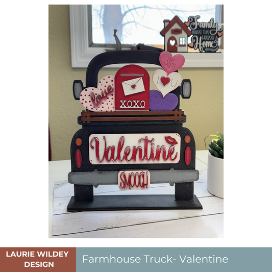 DIY Kit| Interchangeable Farmhouse Truck- Add on | 12" Truck SVG | Valentine Truck | Love | Smooch | Valentine Interchangeable